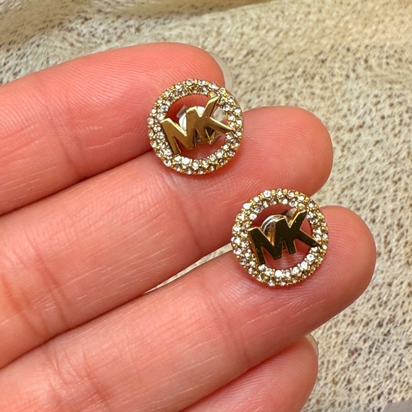 Michael Kors Gold Crystal Embellished Earrings - Picture 4 of 9